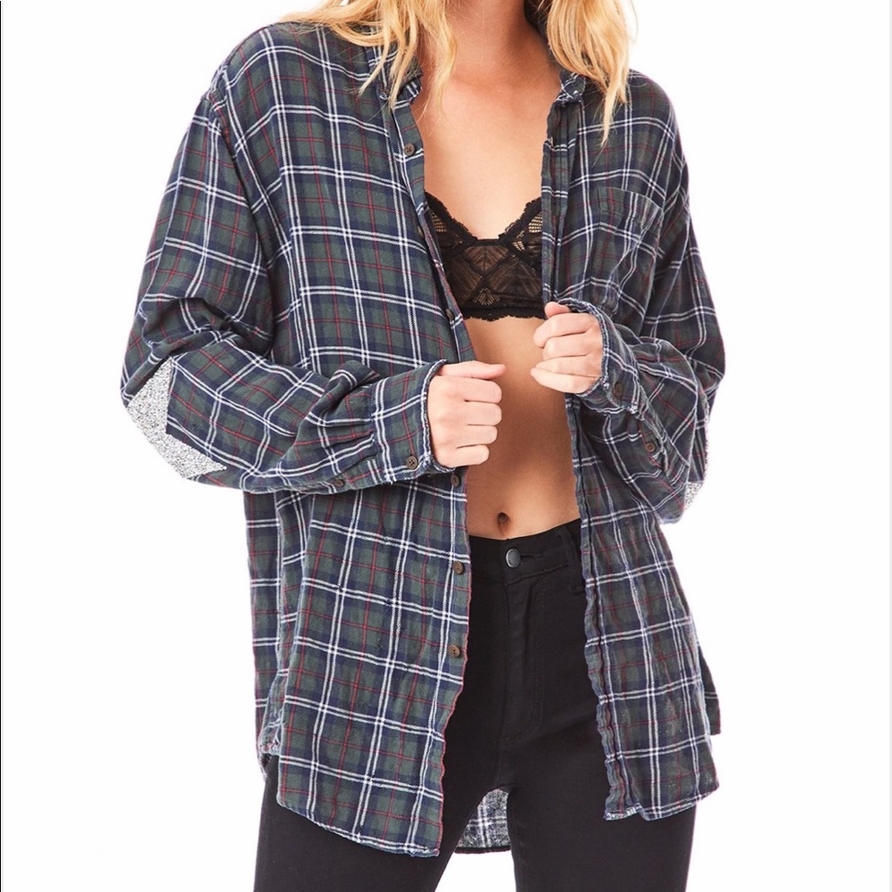 Vintage rhinestone star patch flannel